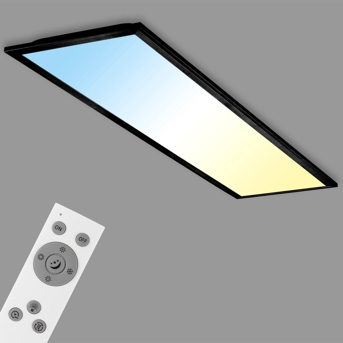 Briloner piatto - plafoniera led - plafoniera dimmerabile - con CCT - con telecomando - 24w - nero - 100cm