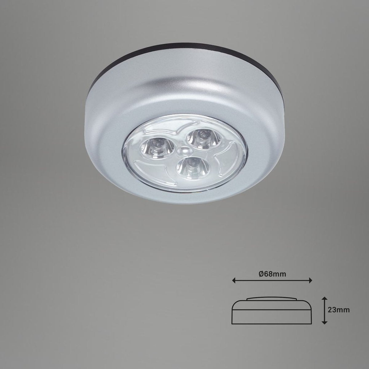 B.k.licht briloner - set di 5 luci per armadio - lampade da sottobanco - alimentate a batteria - autoadesive - luce notturna - lampade per armadio - ø6,8 cm