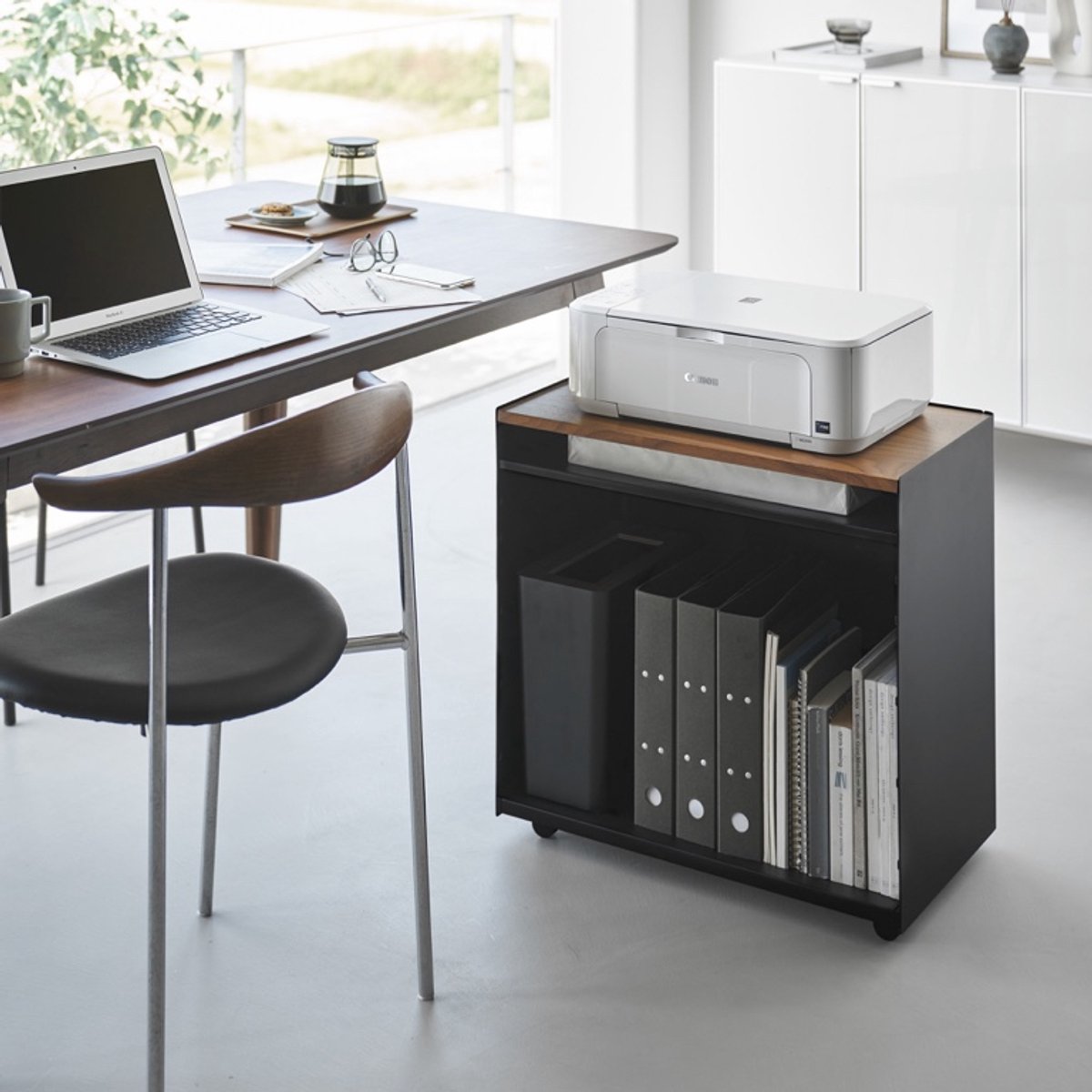 Mobile da ufficio Yamazaki con ruote - tower - nero