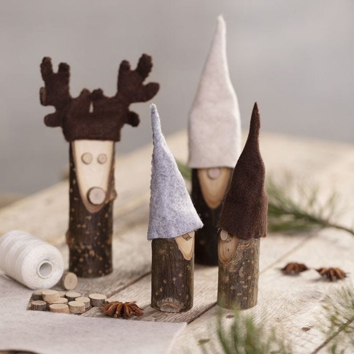 Tronco de árbol decorativo Creativ Company, h: 8 cm, p 2,5-3,5 cm, 15 piezas 1 caja