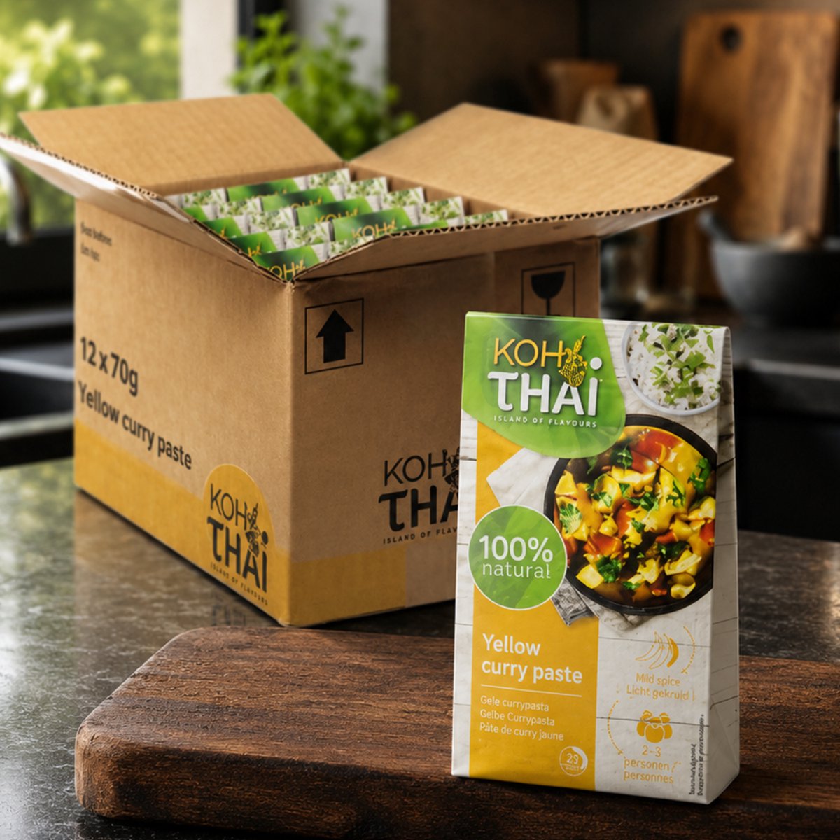 Pasta di spezie al curry giallo Koh Thai - 12 x 70 grammi