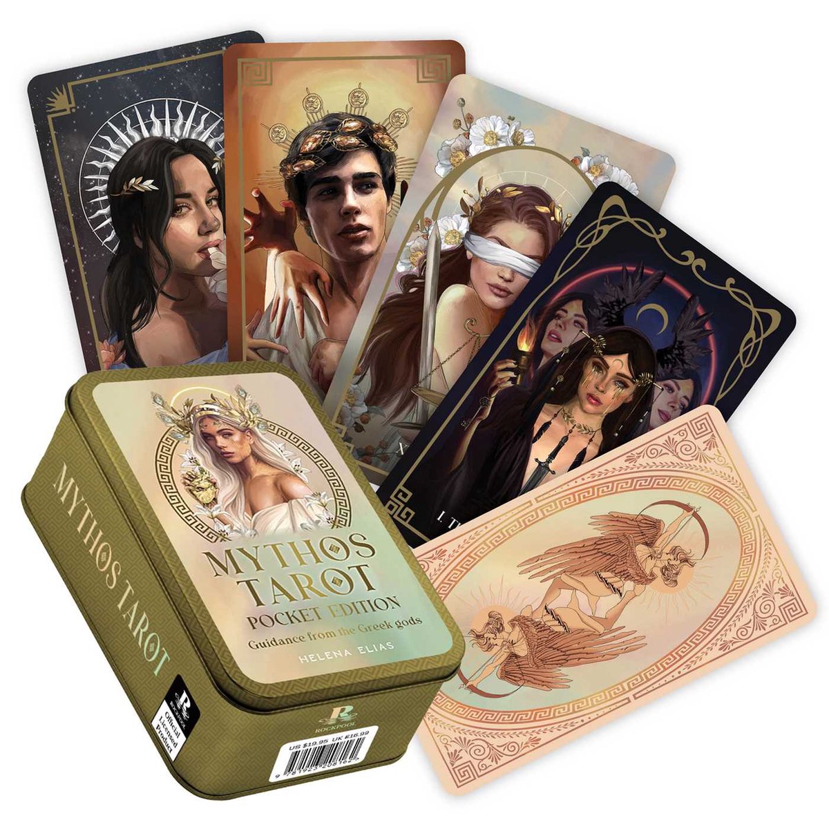 Tarot de Rockpool - edición de lata de bolsillo del tarot de los mitos