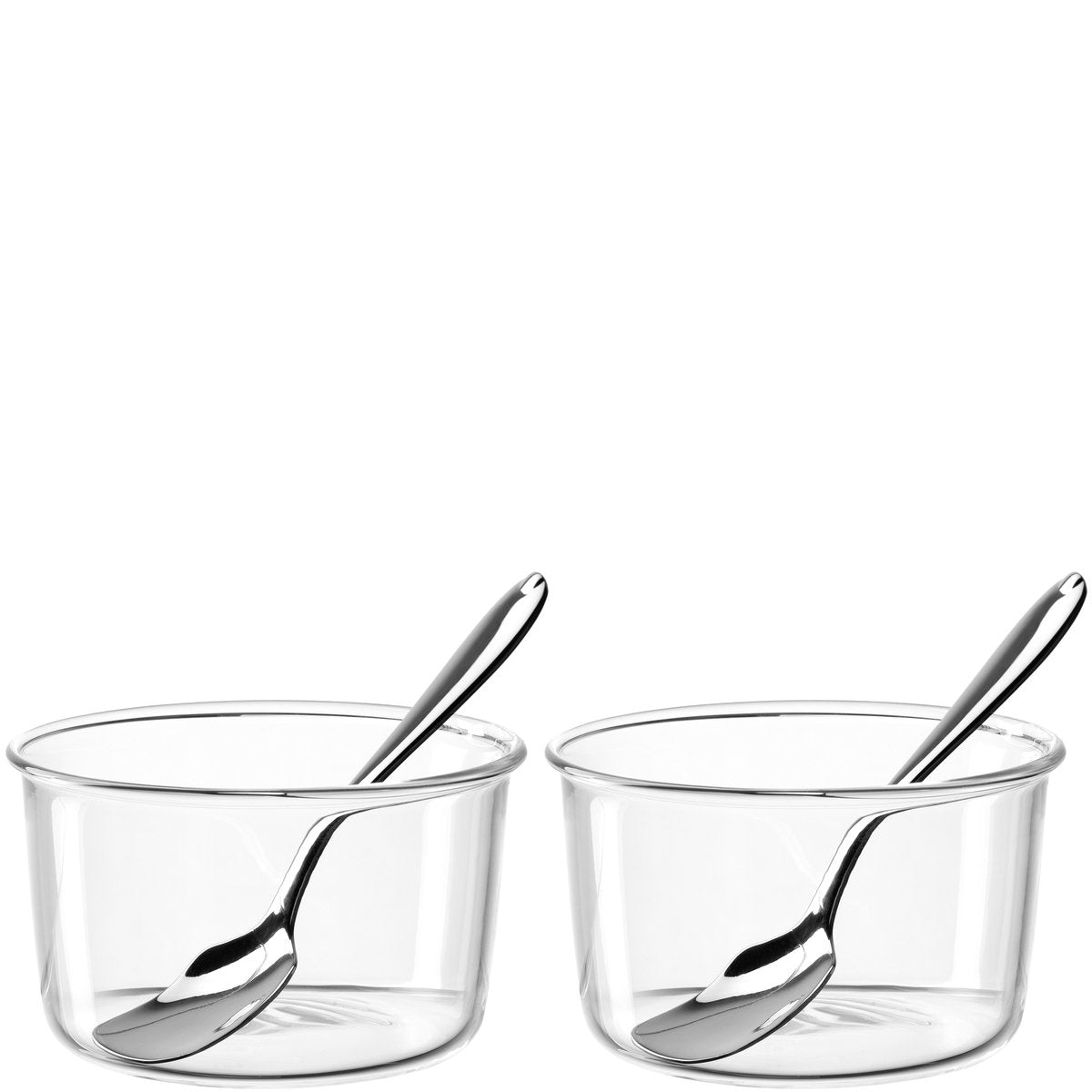 Leonardo vetro schaal met lepel vetro - set 2
