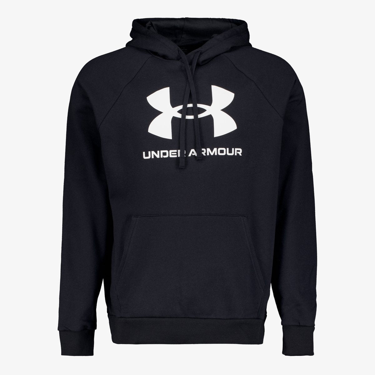 Under armour ua rival fleece logo hd-blk heren sporttrui - zwart - wit