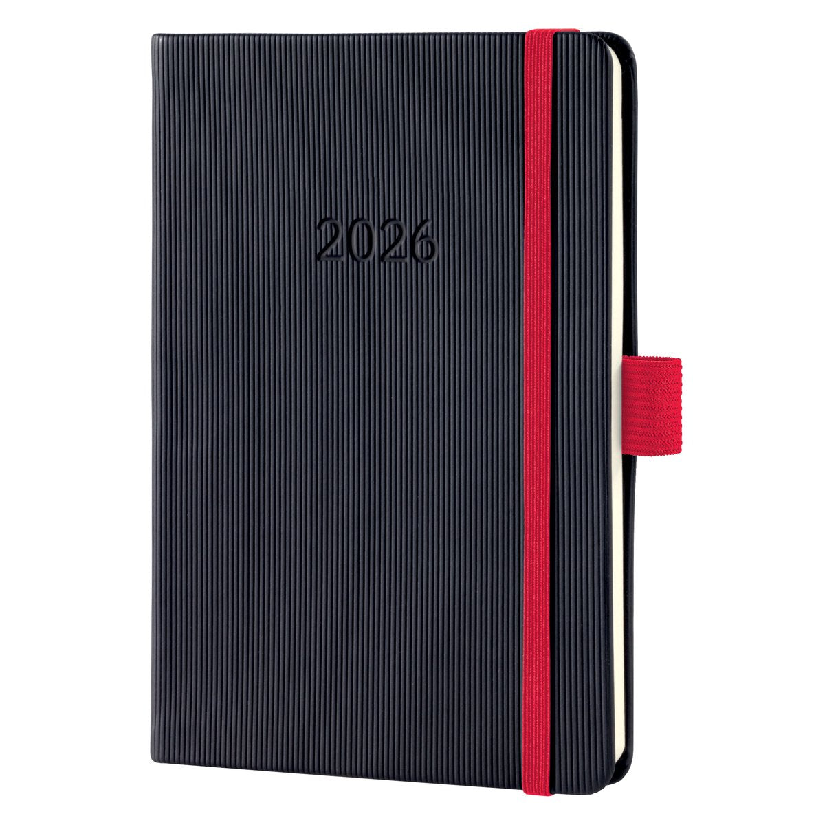 Agenda settimanale Sigel 2026 conceptum - formato a6 - nero rosso - copertina rigida - si-c2609