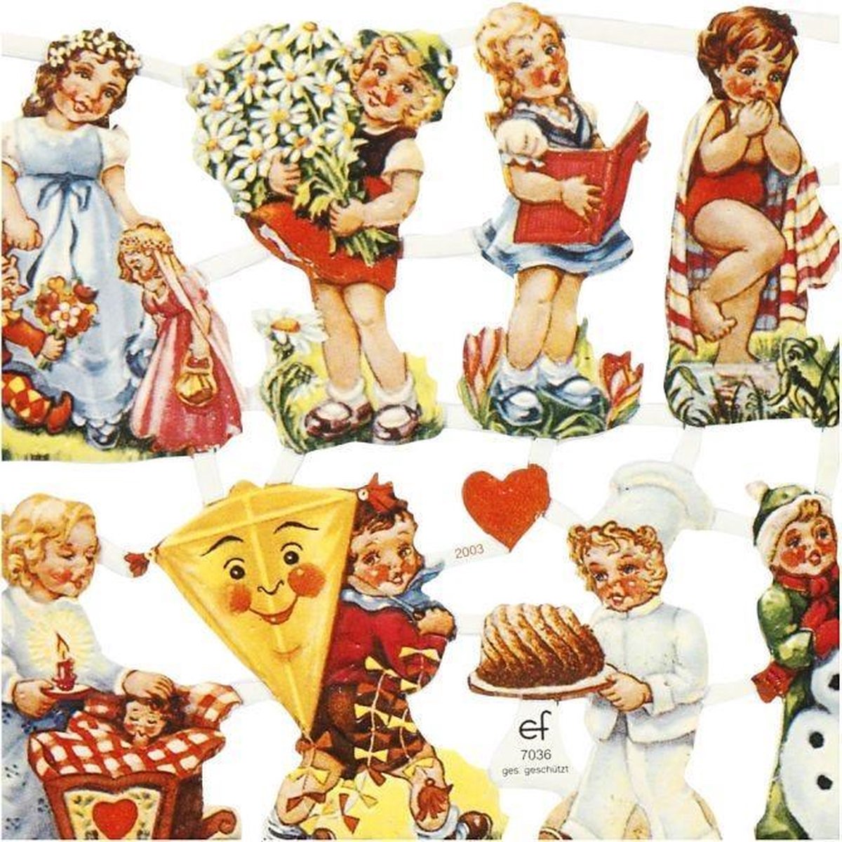 Creativ company vintage plaatjes - poëzieplaatjes - klassieke motieven - kinderen - 2 vellen