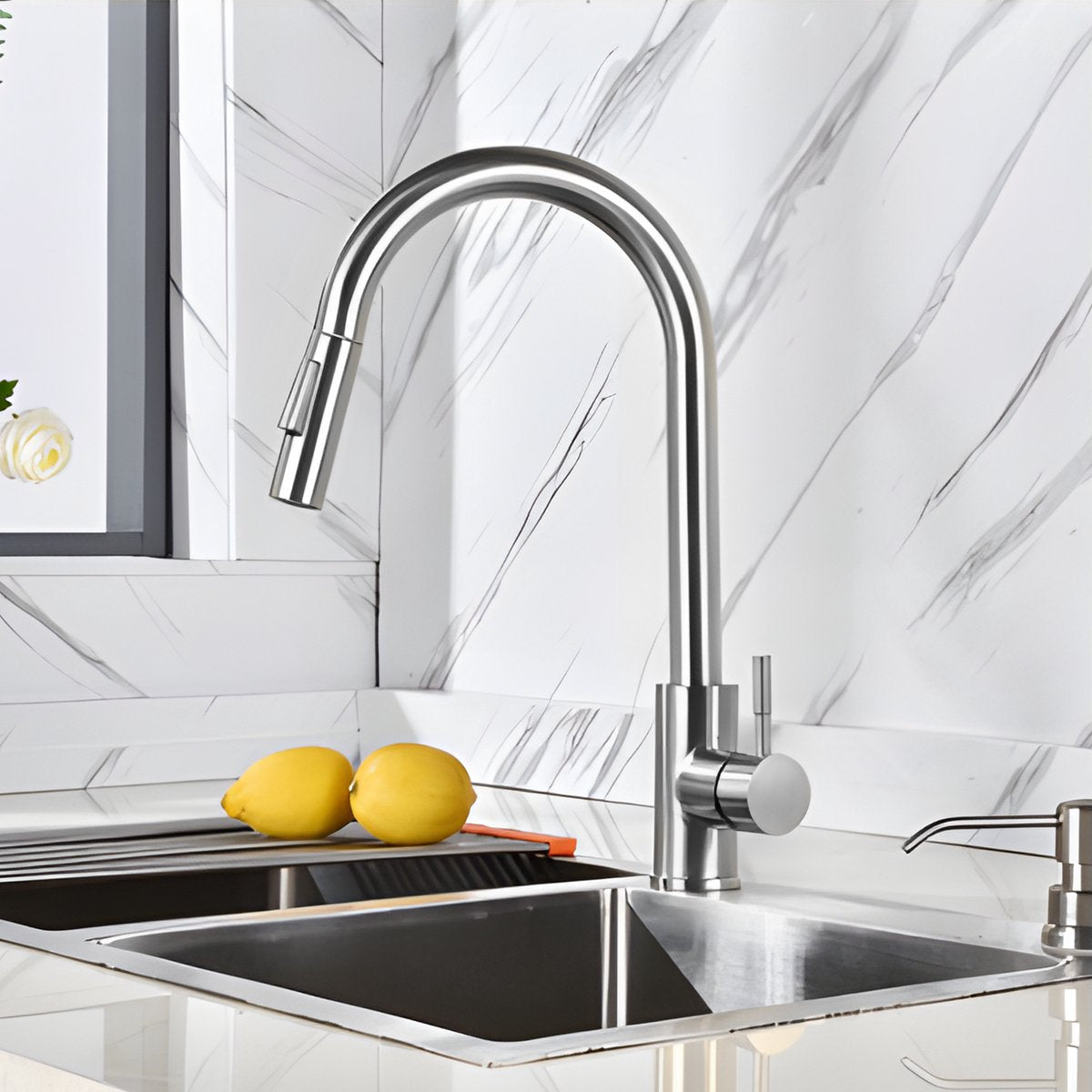 Rubinetto lavabo Grohe bauflow l - miscelatore alto con scarico - eco - cromo