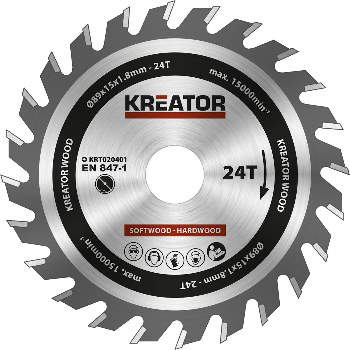 Kreator - krt020401 - cirkelzaagblad - ø 89x15x1,8mm 24t