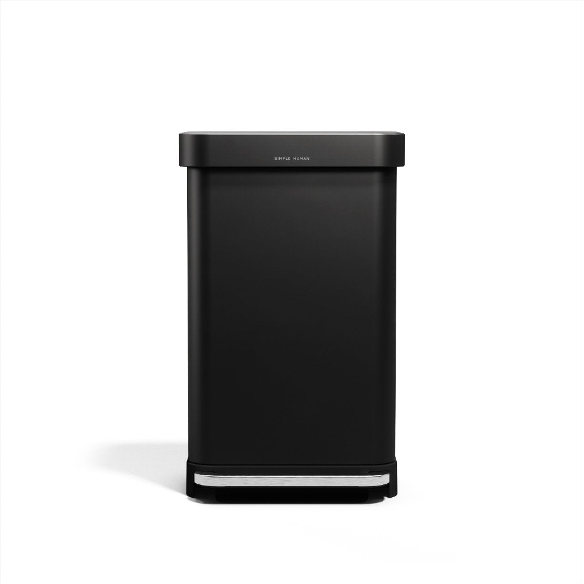 Papelera con pedal rectangular Simplehuman - 45 l - con soporte para bolsas - acero inoxidable negro mate