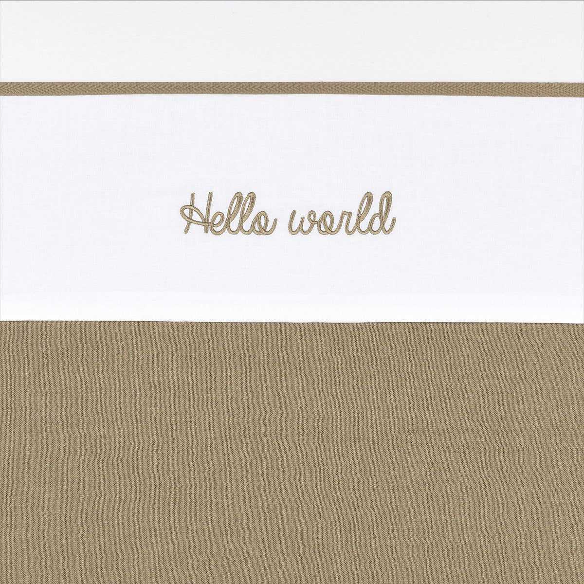 Meyco baby hello world wieglaken - taupe - 75x100cm - 0.3 tog