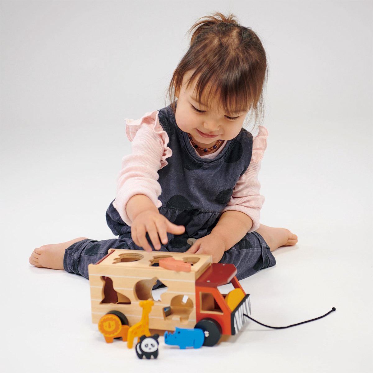 Camion smistamento Mentari - safari - 23x12,5x11cm - legno - 2 anni