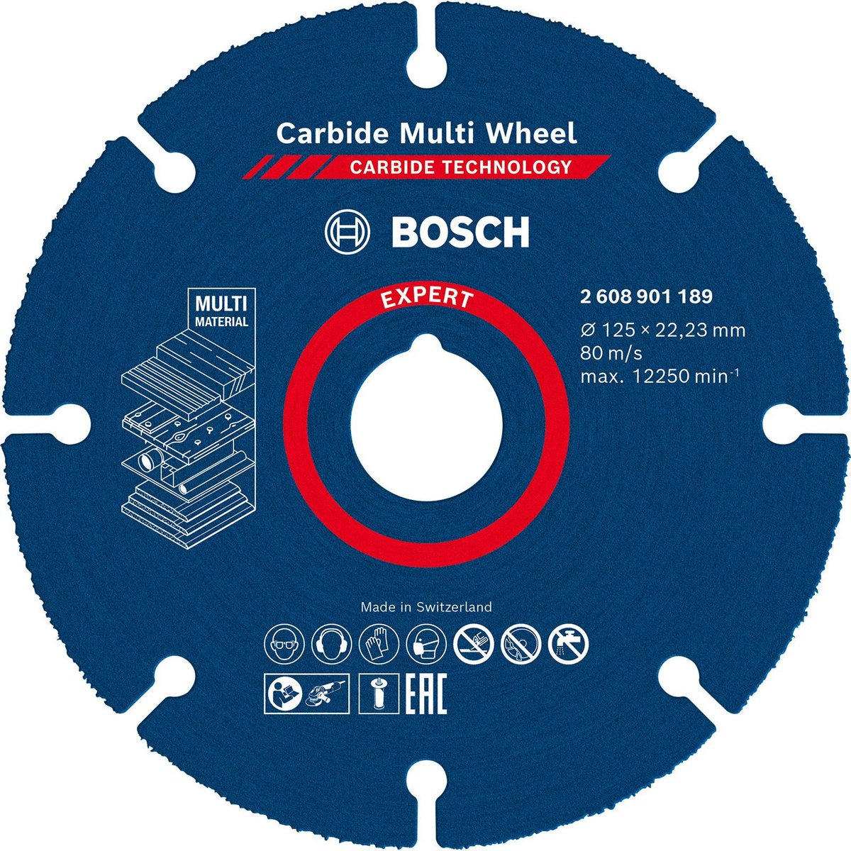 Bosch accesorios experto carburo multi rueda 2608901189 disco de corte recto 125 mm 1 pieza(s)
