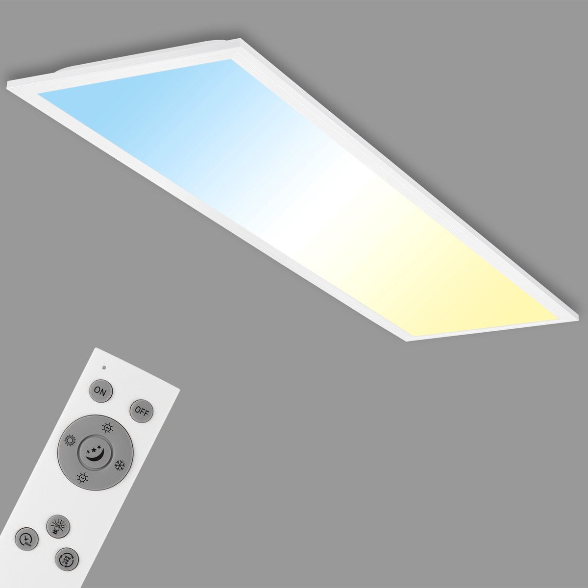 Briloner piatto - plafón led - plafón regulable - con CCT - con mando a distancia - 24w - blanco - 100cm