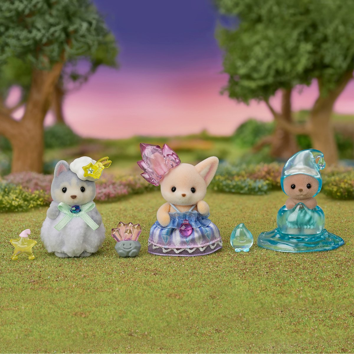 Sylvanian Families 5871 encantadores bebés de cuento de hadas, incluidos 3 muñecos de juego aterciopelados