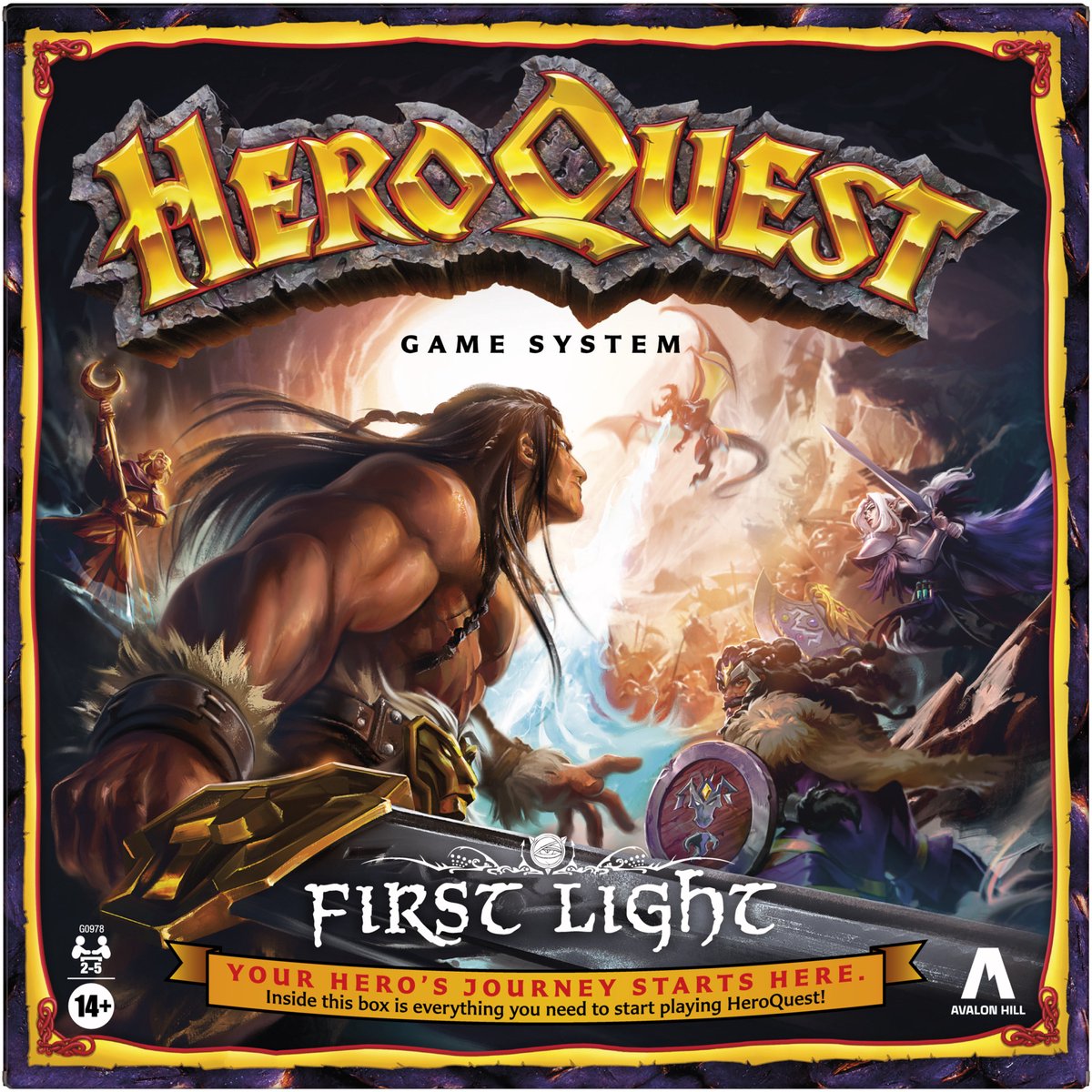 Heroquest first light - gioco da tavolo fantasy per adulti e adolescenti - hasbro