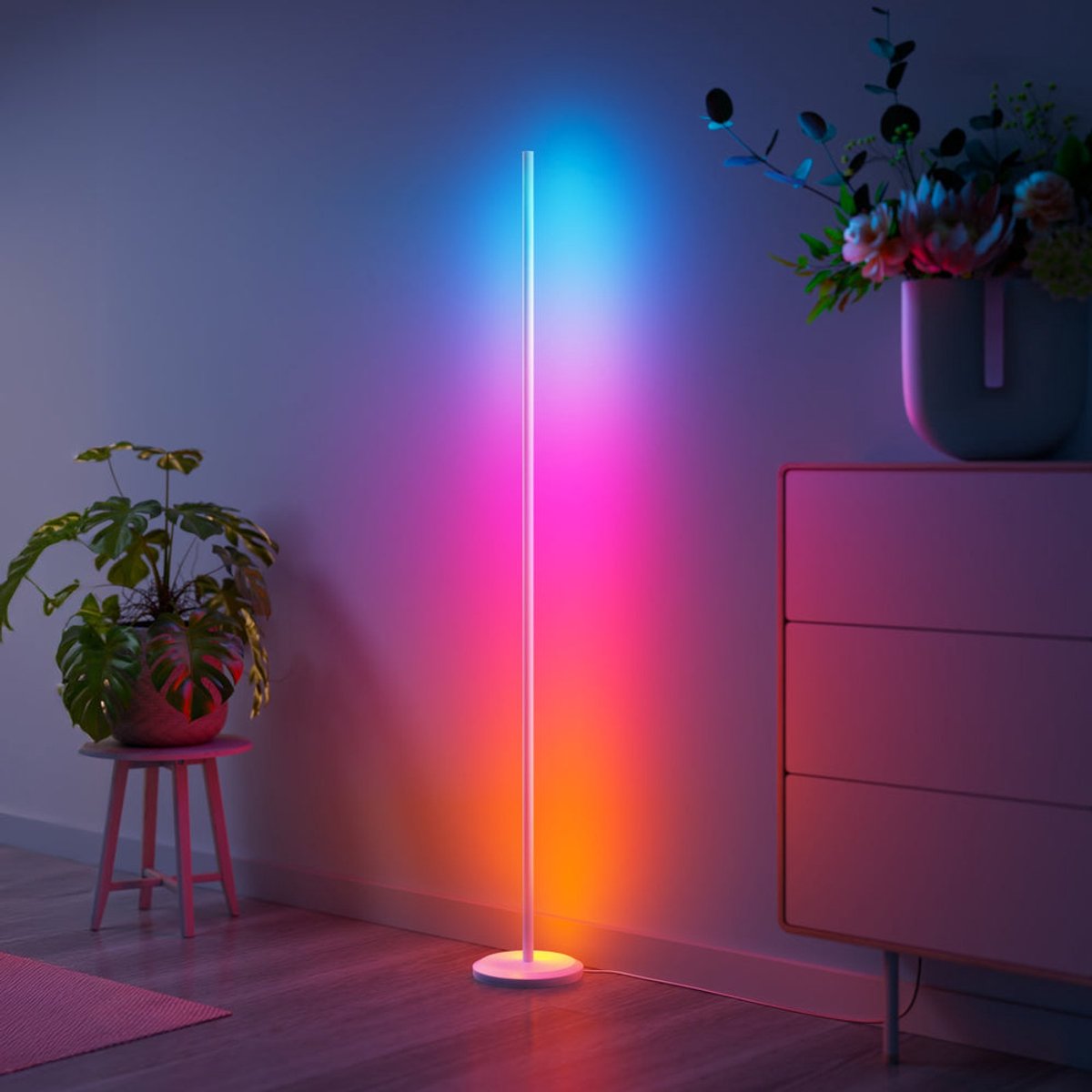 Lámpara de pie multicolor inteligente Nanoleaf Matter - lámpara de pie inteligente - rgbw - funciona con apple home google home amazon alexa - blanco