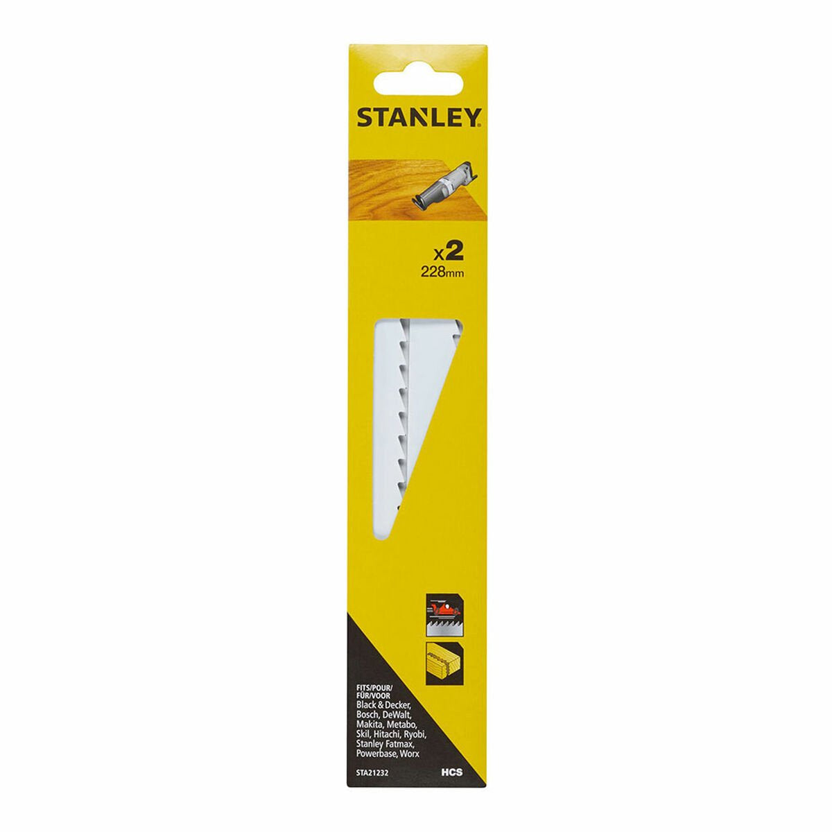 Stanley recipro zaagbladen 228mm hout kunststof