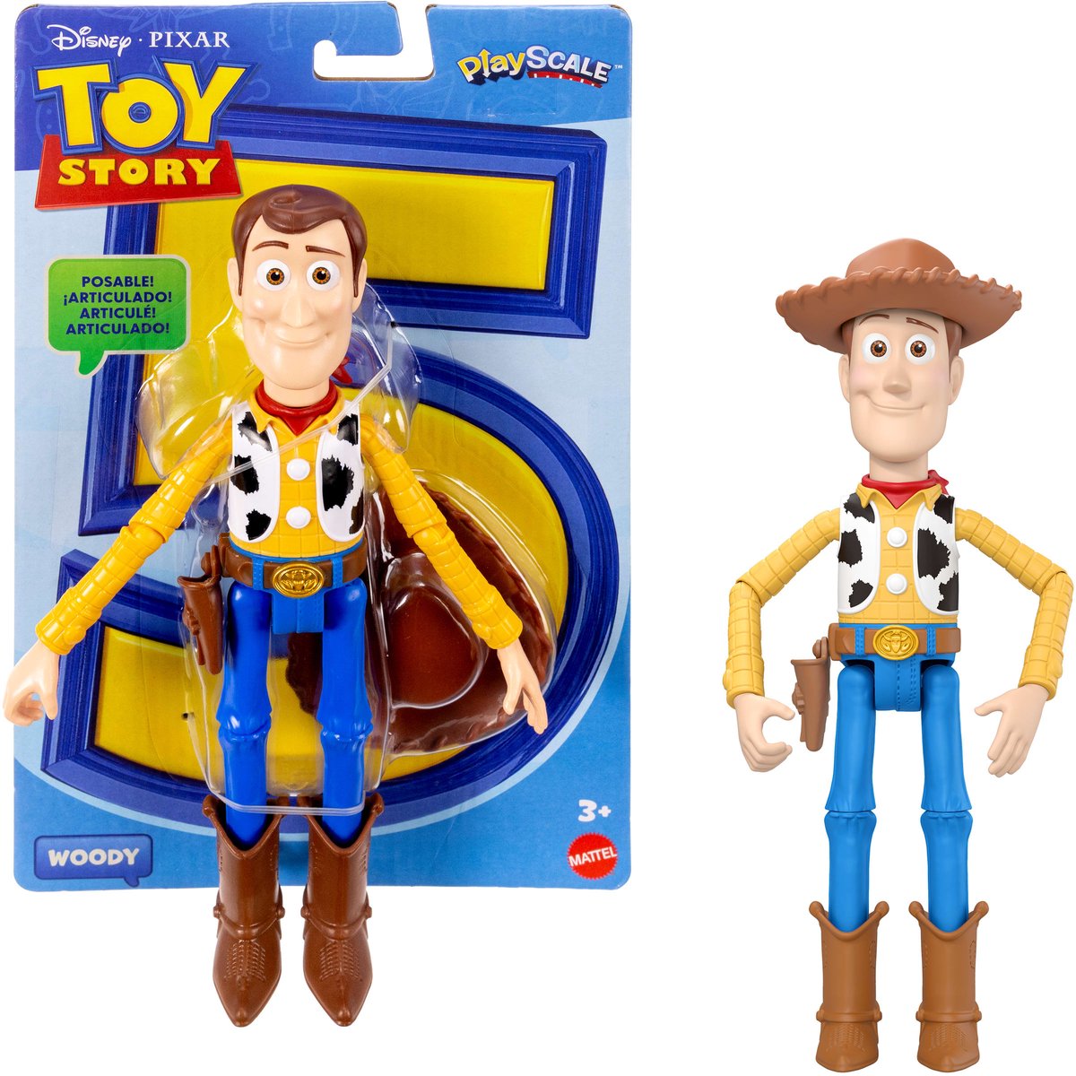 Mattel Disney e Pixar Toy Story Woody Figure Cowboy Sceriffo - 14 giunti mobili
