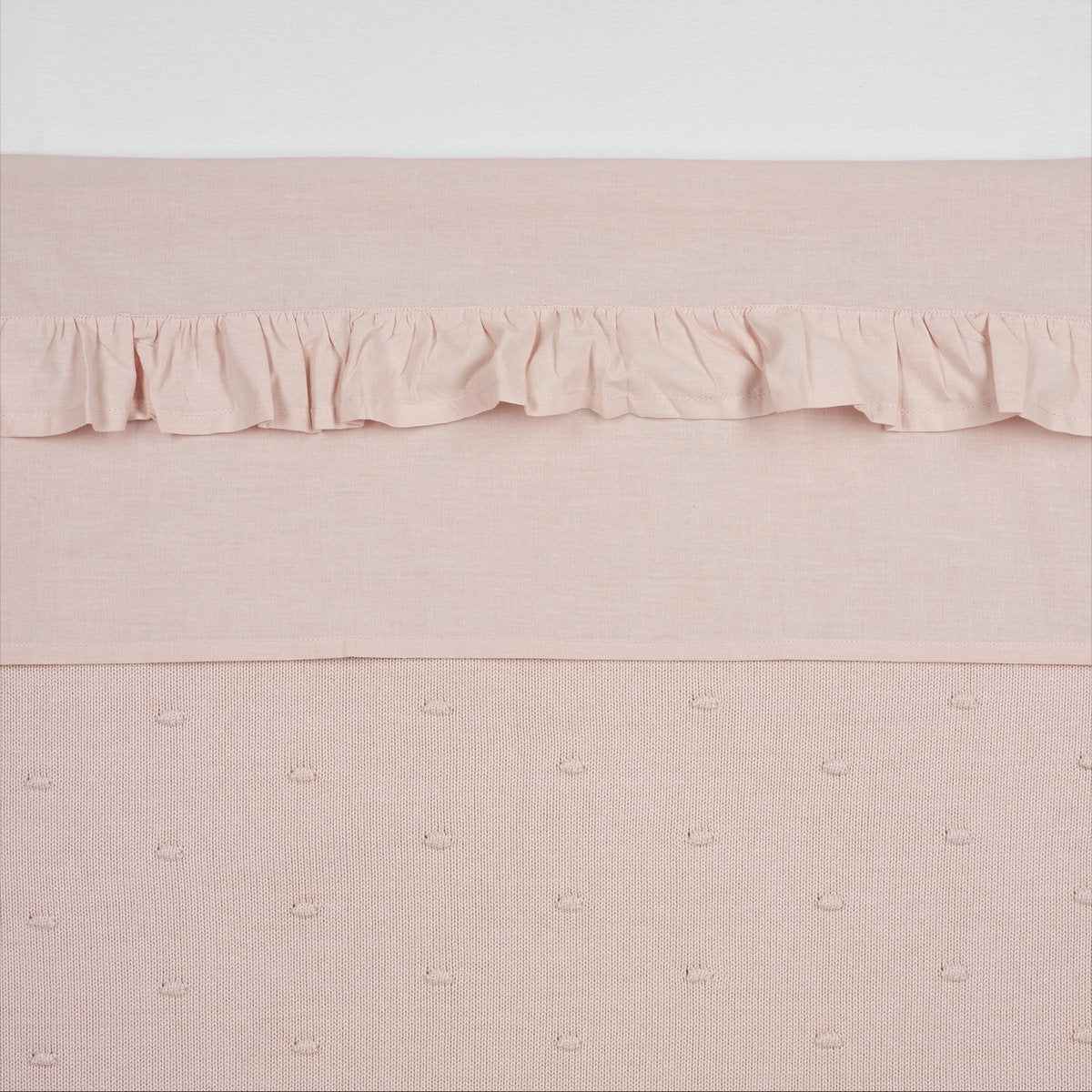 Lenzuolo per culla con volant Meyco - rosa tenue - 75x100 cm - 0,3 tog