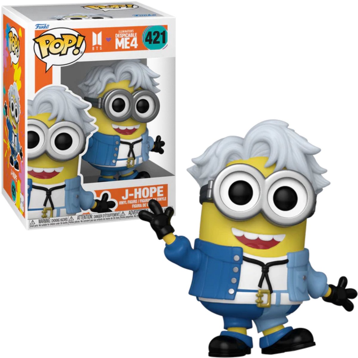 Funko minions despicable me 4 - bts - figura de vinilo j-hope 421 pop! multicolor