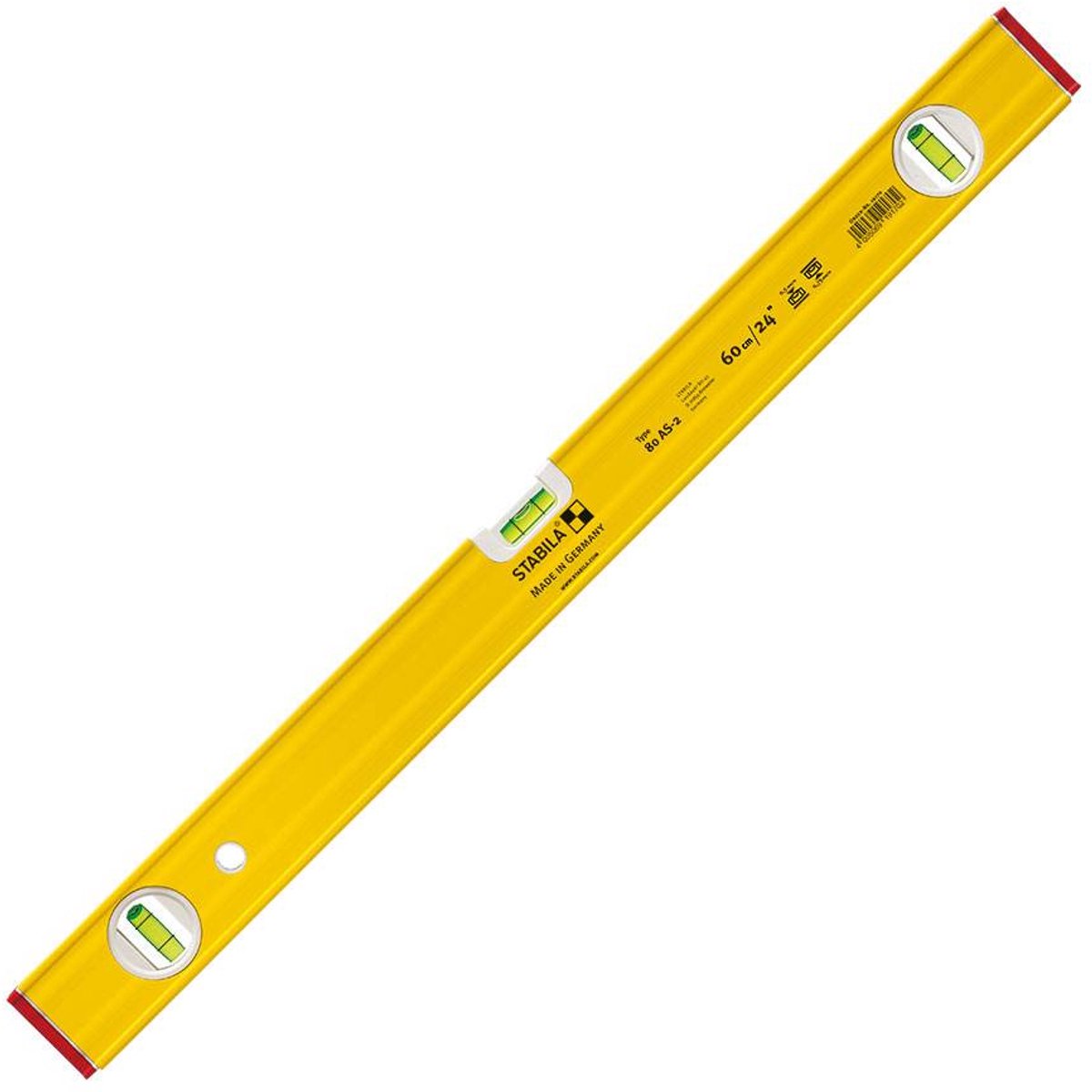 Livella Stabila 80as-2 blocco, fiala 2v1h, 80 cm