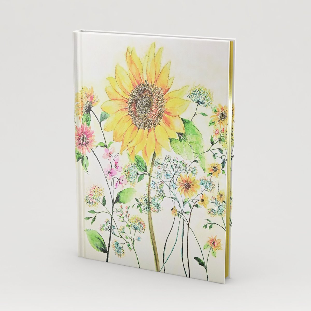 Quaderno rilegato Peter Pauper acquerello girasole