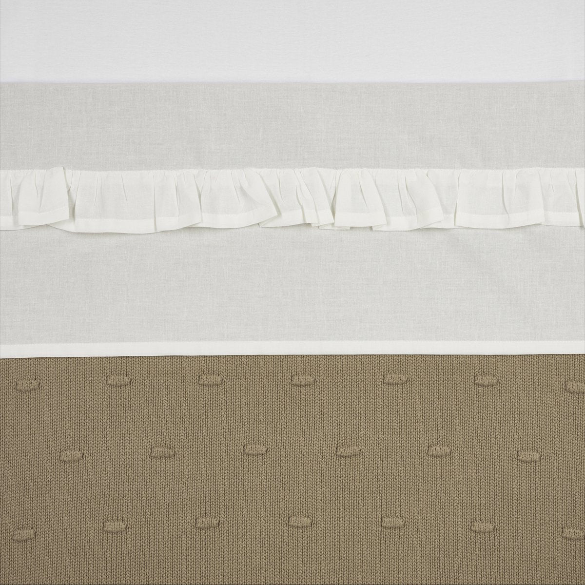 Meyco baby ruffle wieglaken - offwhite - 75x100cm - 0.3 tog