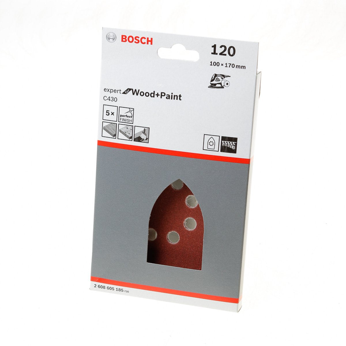 Bosch - Juego de hojas de lija de 5 piezas 100 x 170 mm