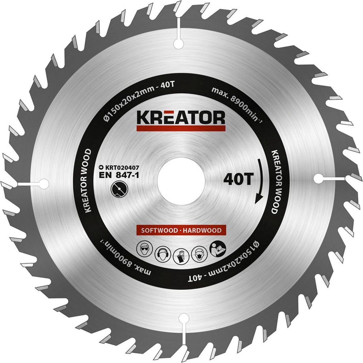 Hoja de sierra Kreator madera 150mm40t