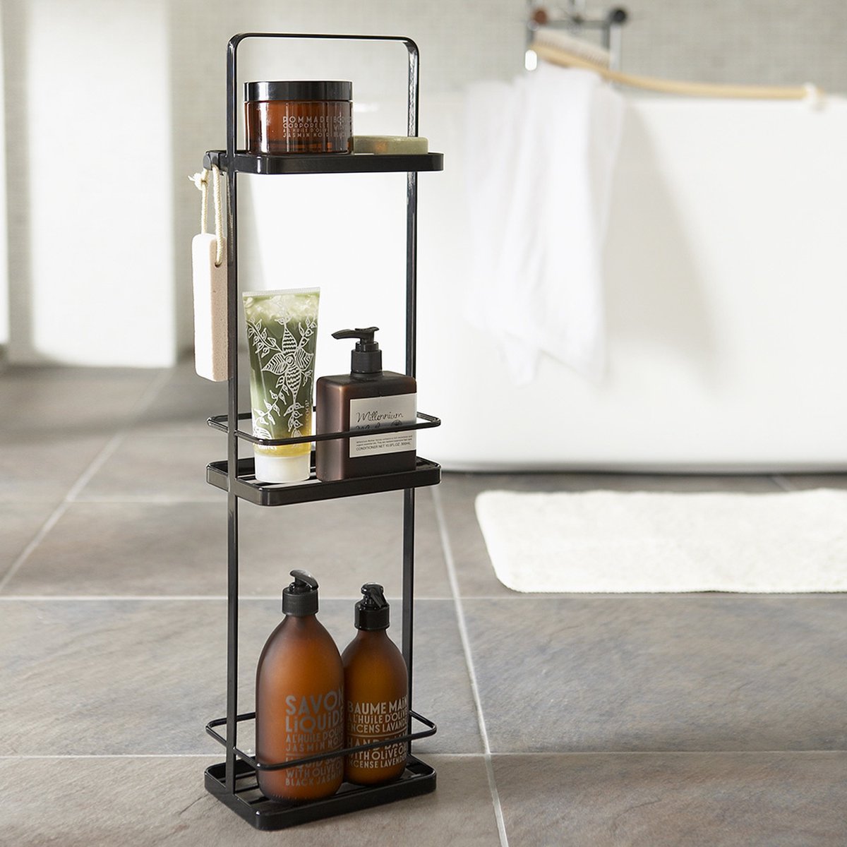 Yamazaki bathroom rack - high - tower - black