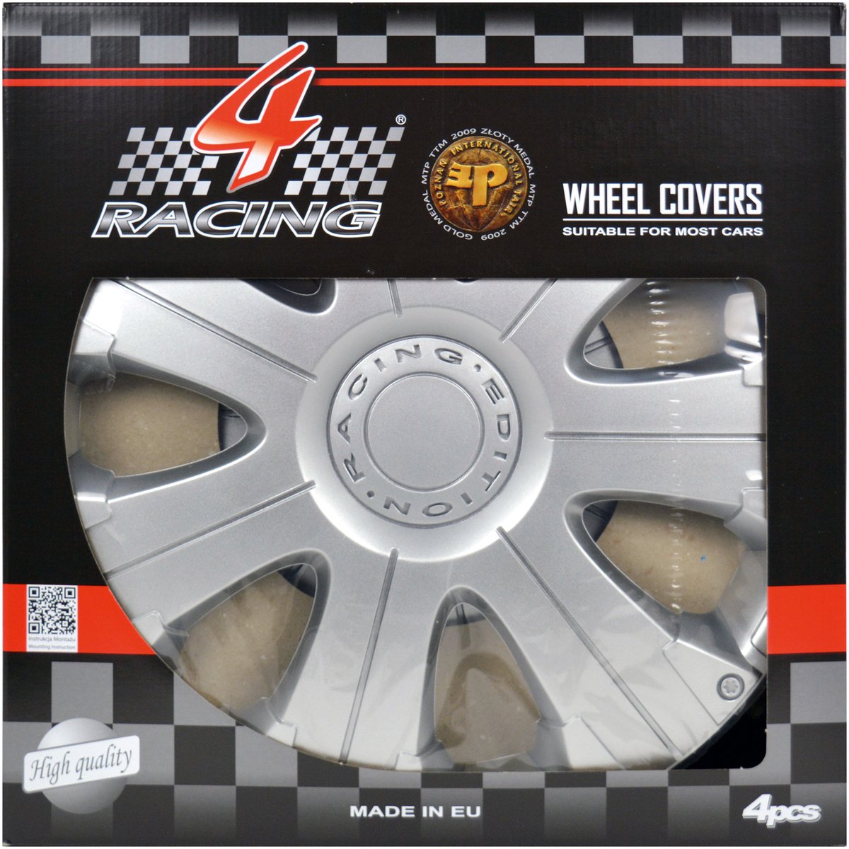 Carpoint wieldoppen racing 15 inch abs zilver set van 4
