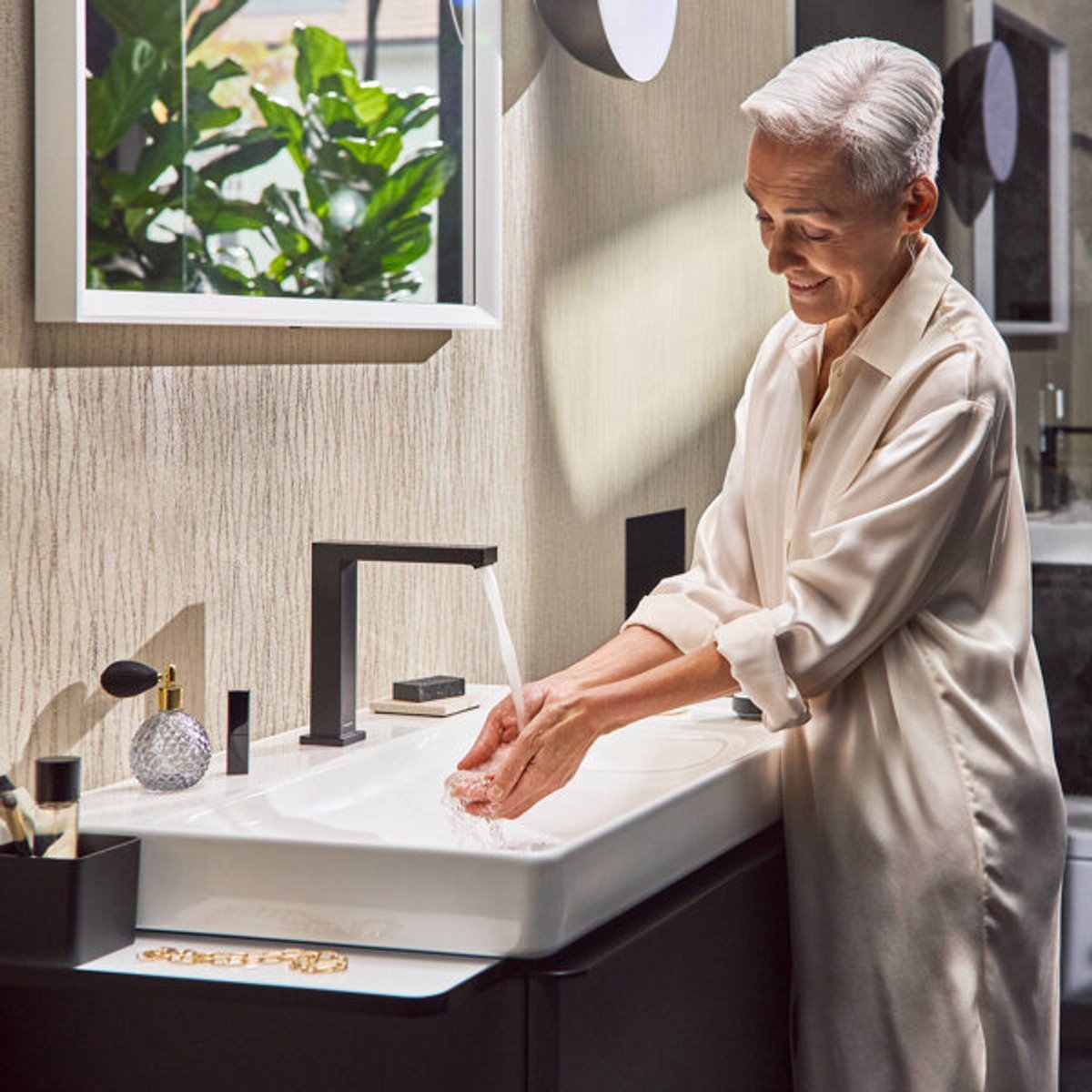 Hansgrohe tecturis e - rubinetto lavabo - 2 fori - cool start risparmio energetico - con scarico - misura 150mm - cromo
