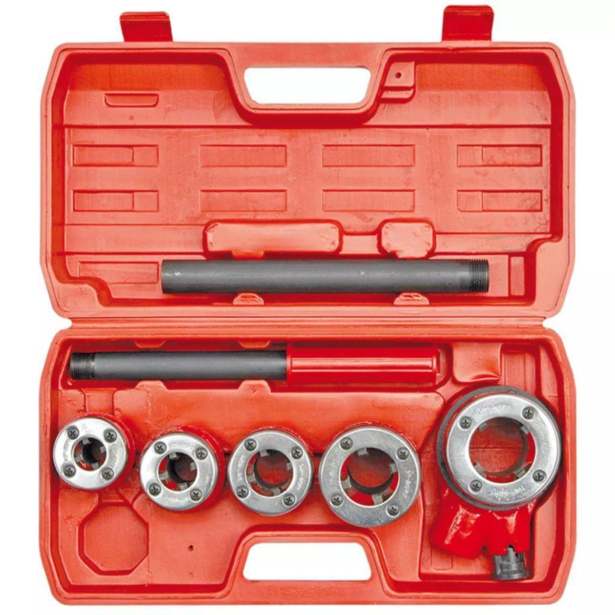 Vorel -set di filettatura-cricchetto-(7 pezzi)-metallo-argento-55820