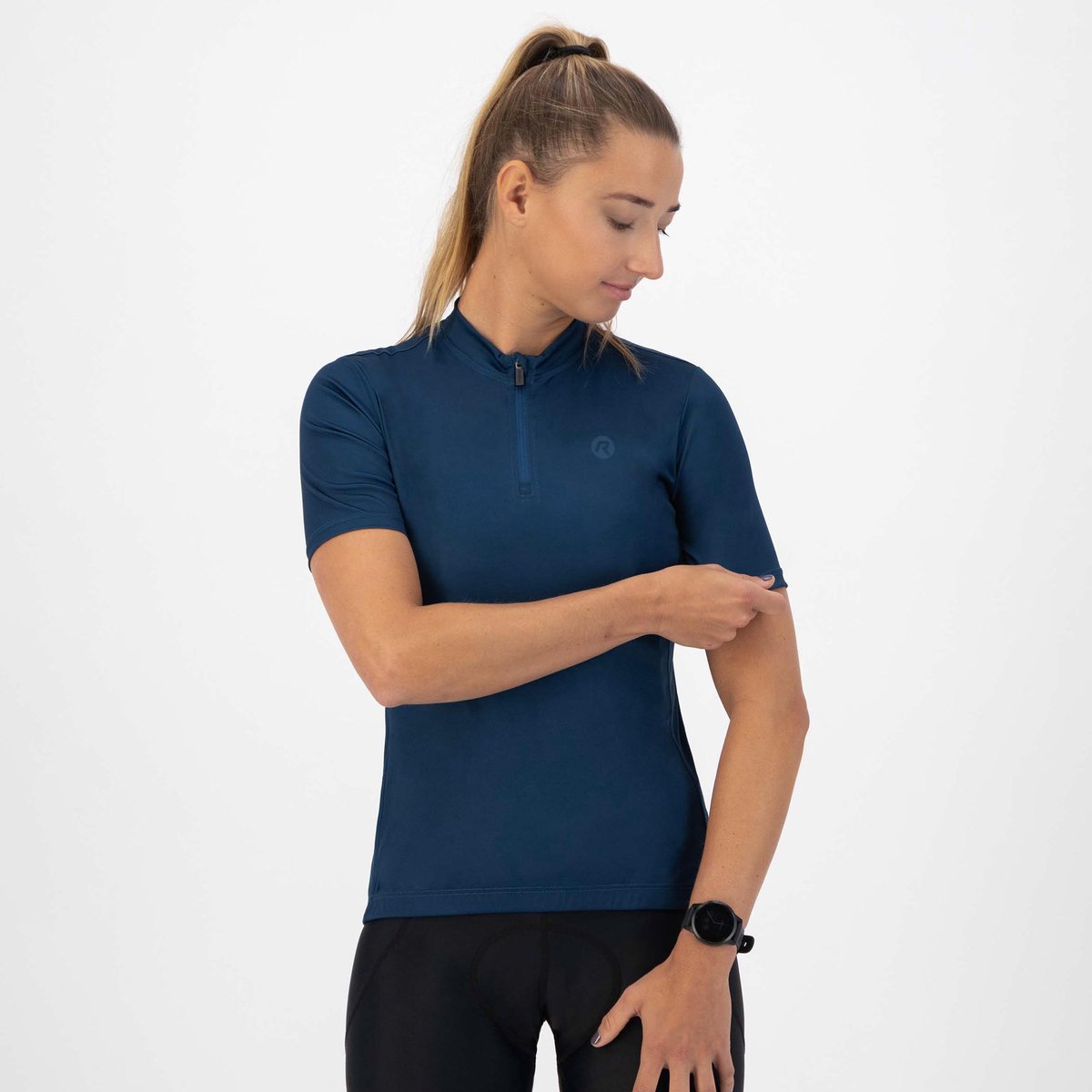 Maglia ciclismo Rogelli core da donna - maniche corte - blu scuro - xl
