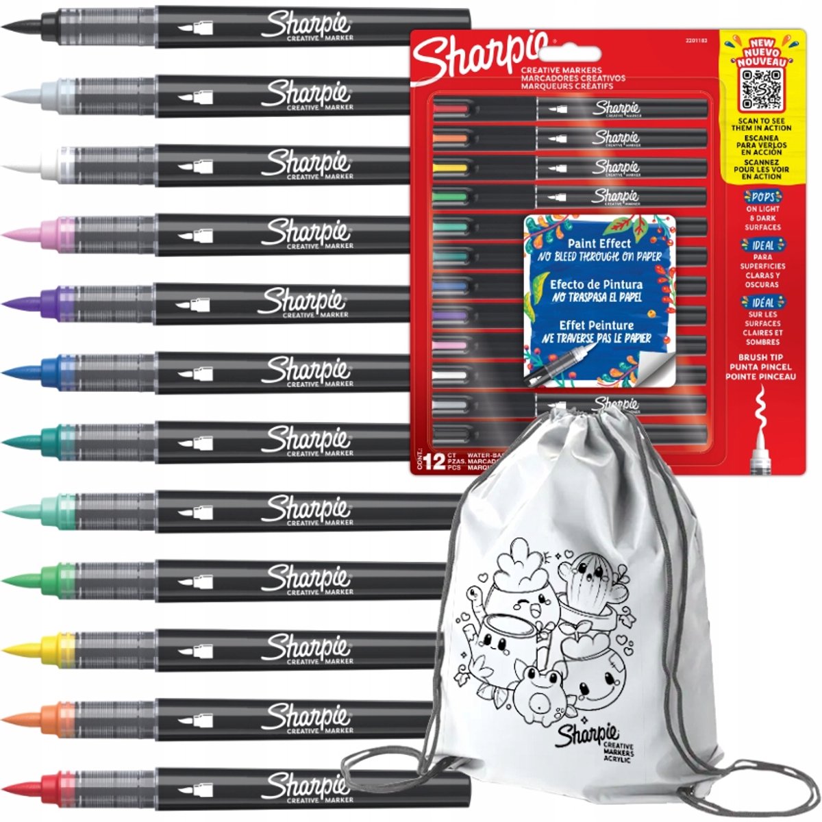 Set pennarelli acrilici Sharpie - Pennello a 12 colori