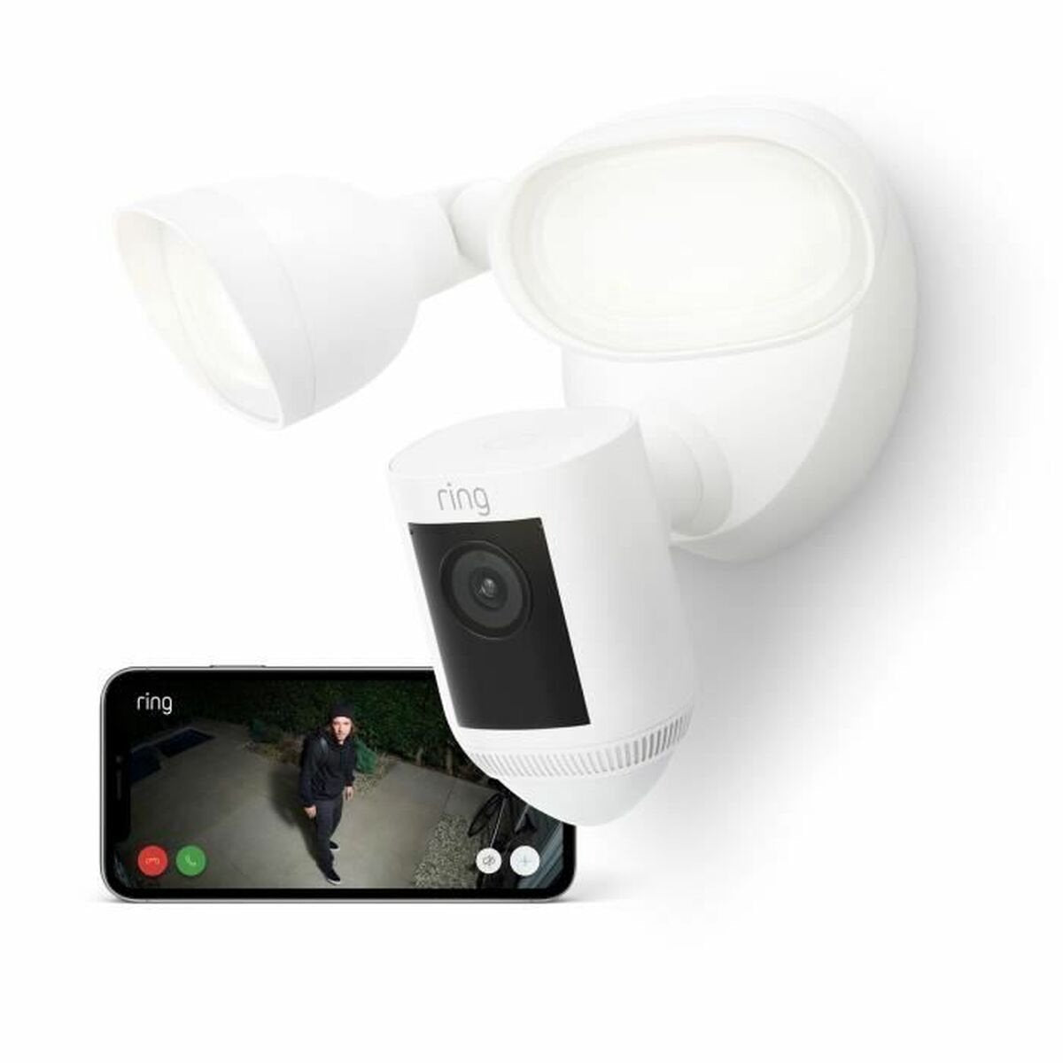 Ring Spotlight Cam Pro - enchufable - Vídeo 2K - Blanco