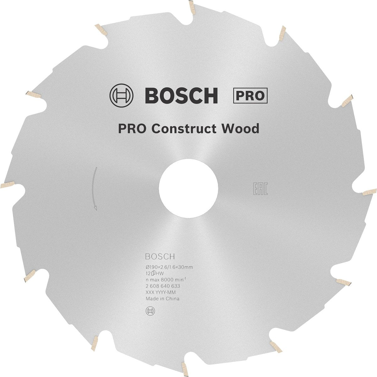 Bosch cirkzb costr. legno 190x30x2,6 12t fwf