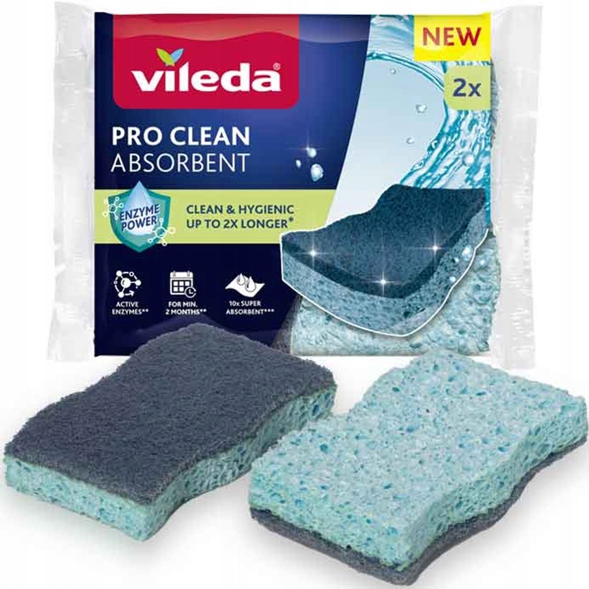 Spugna Vileda pro clean con enzimi - 2 per confezione