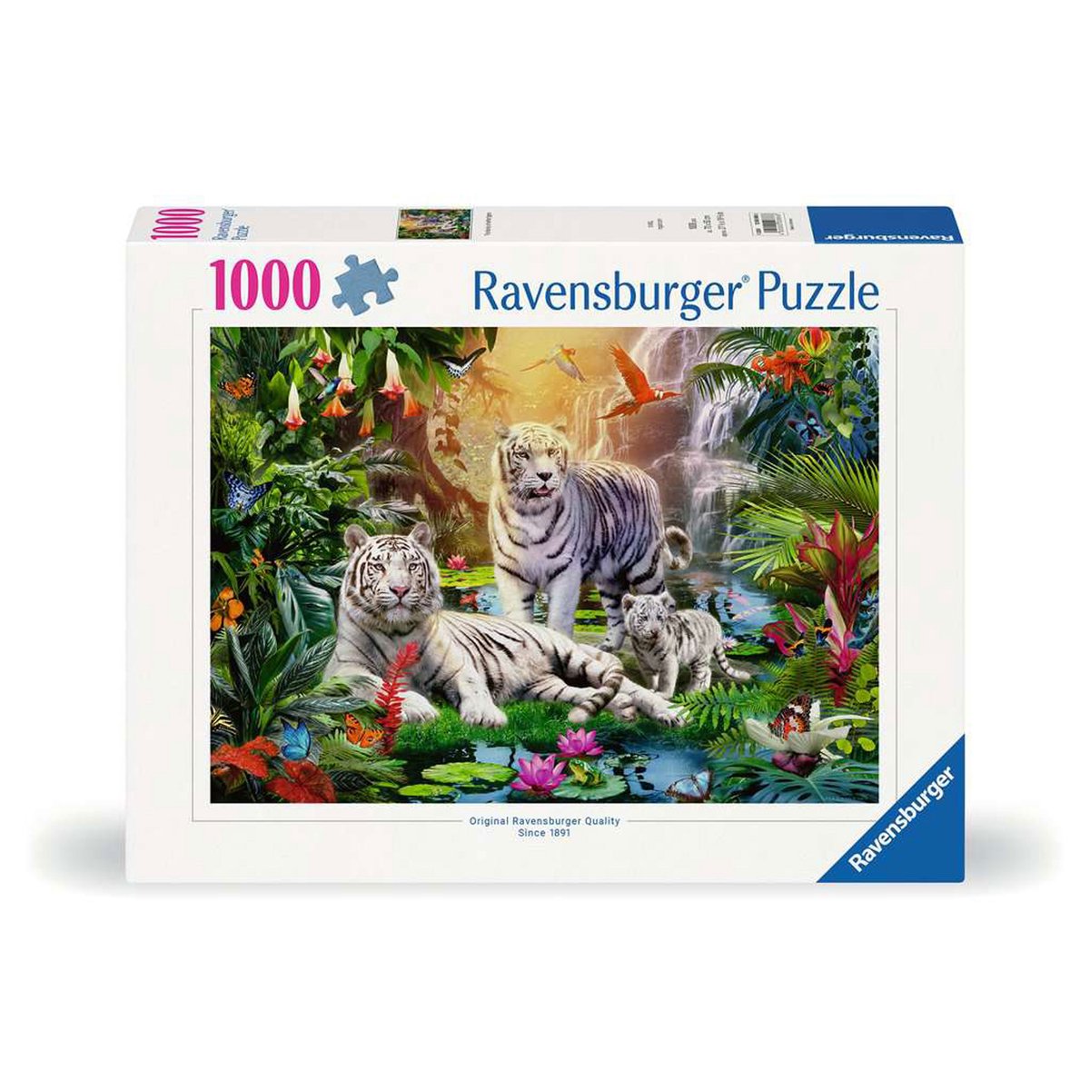 Ravensburger Puzzle Famiglia della Tigre Bianca - Puzzle da 1000 pezzi.