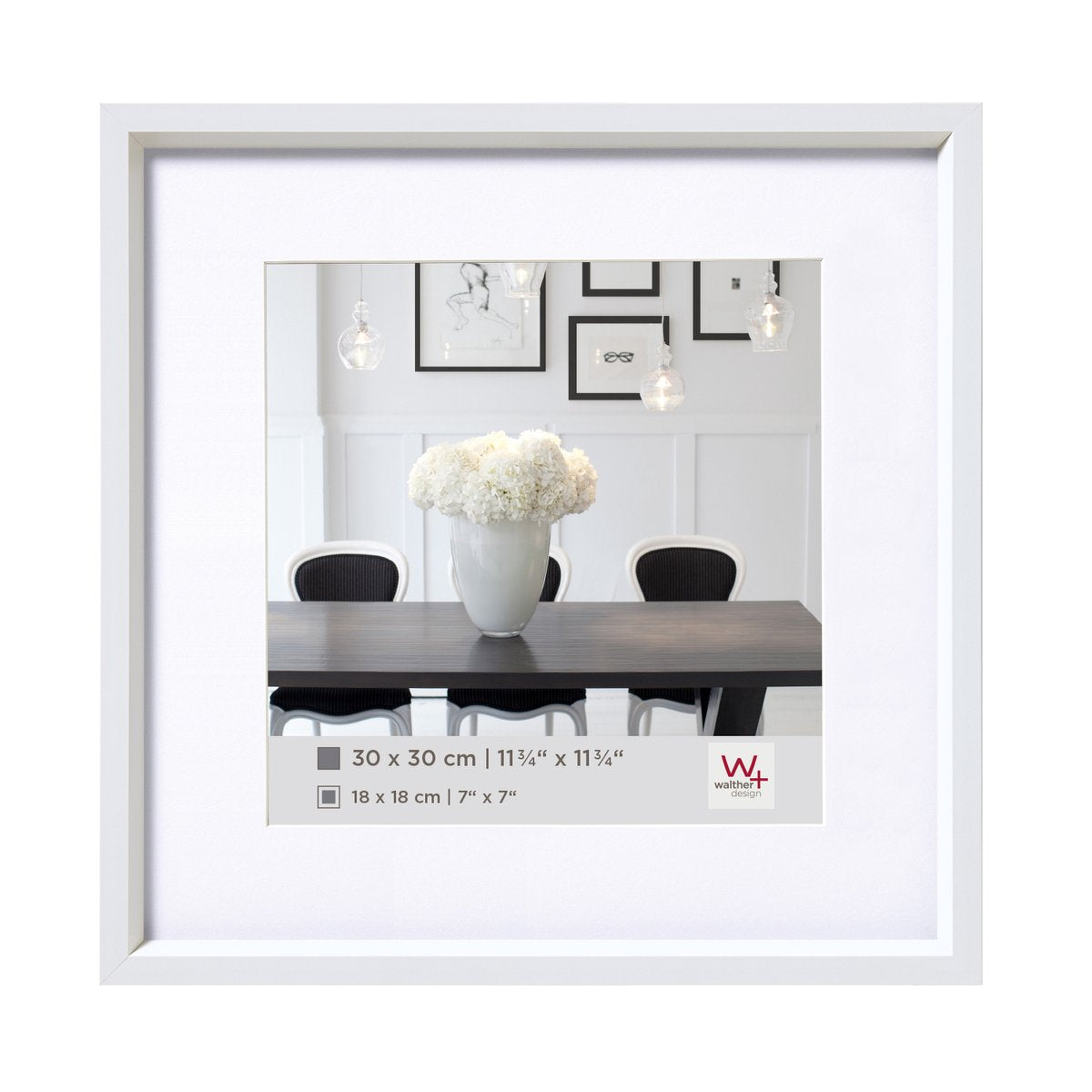 Walther estilo acero - marco de plástico - tamaño de foto 20x20 cm - blanco