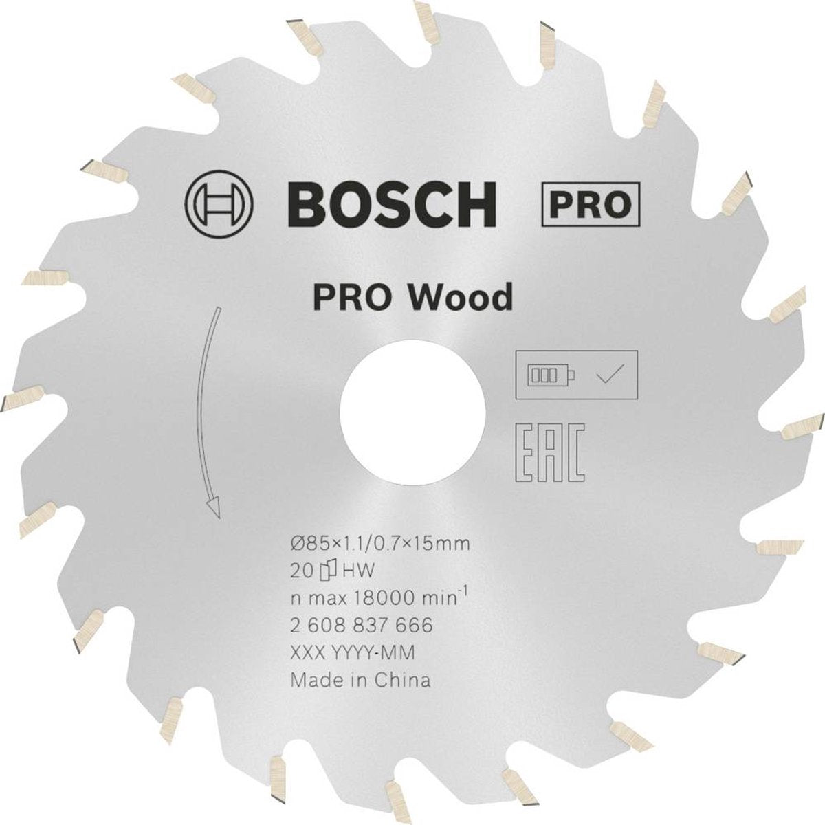 Accesorios Bosch 2608837666 hoja de sierra circular 85 x 15 mm número de dientes: 20 1 pieza(s)