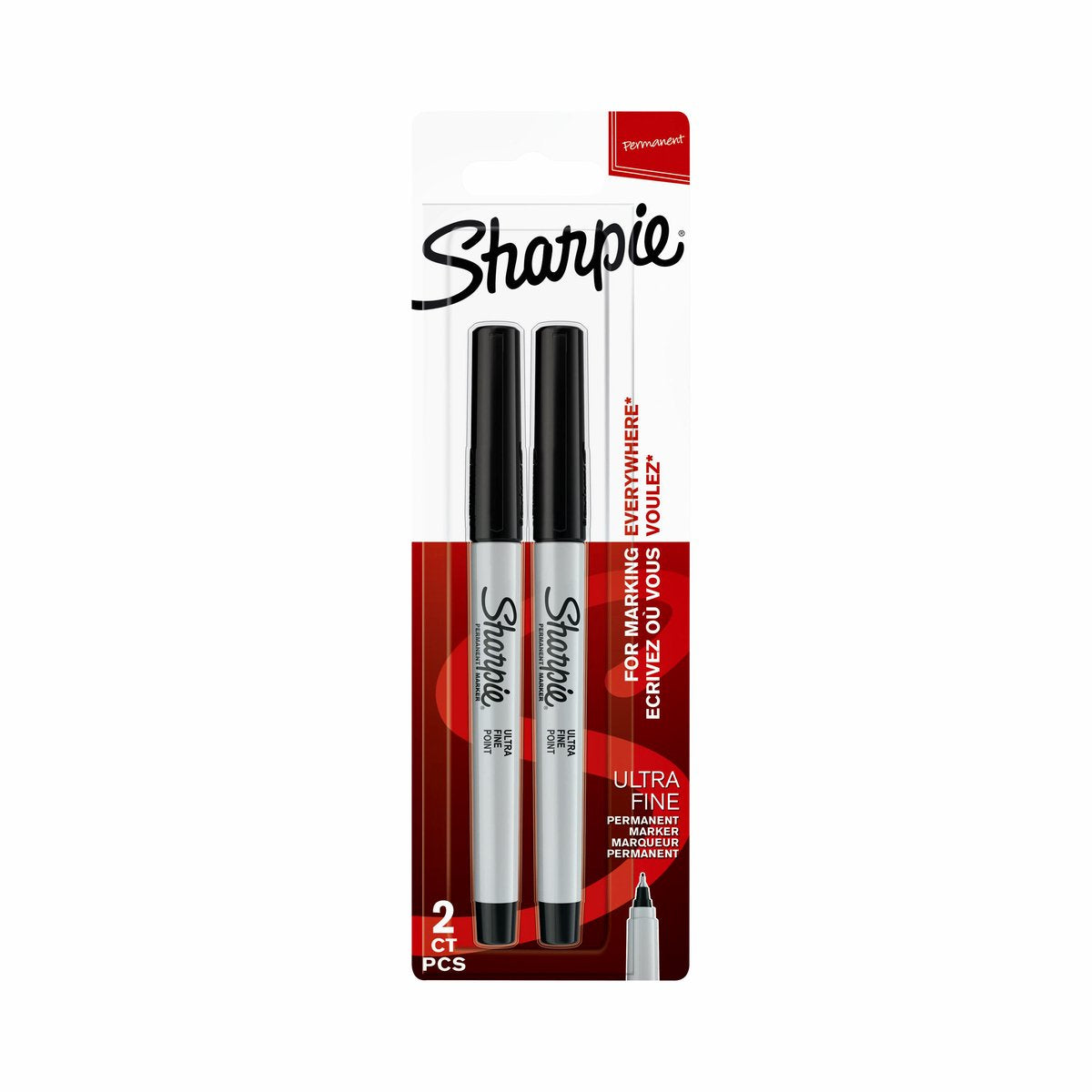 Pennarelli permanenti Sharpie | punto ultrafine | inchiostro nero | 2 pezzi
