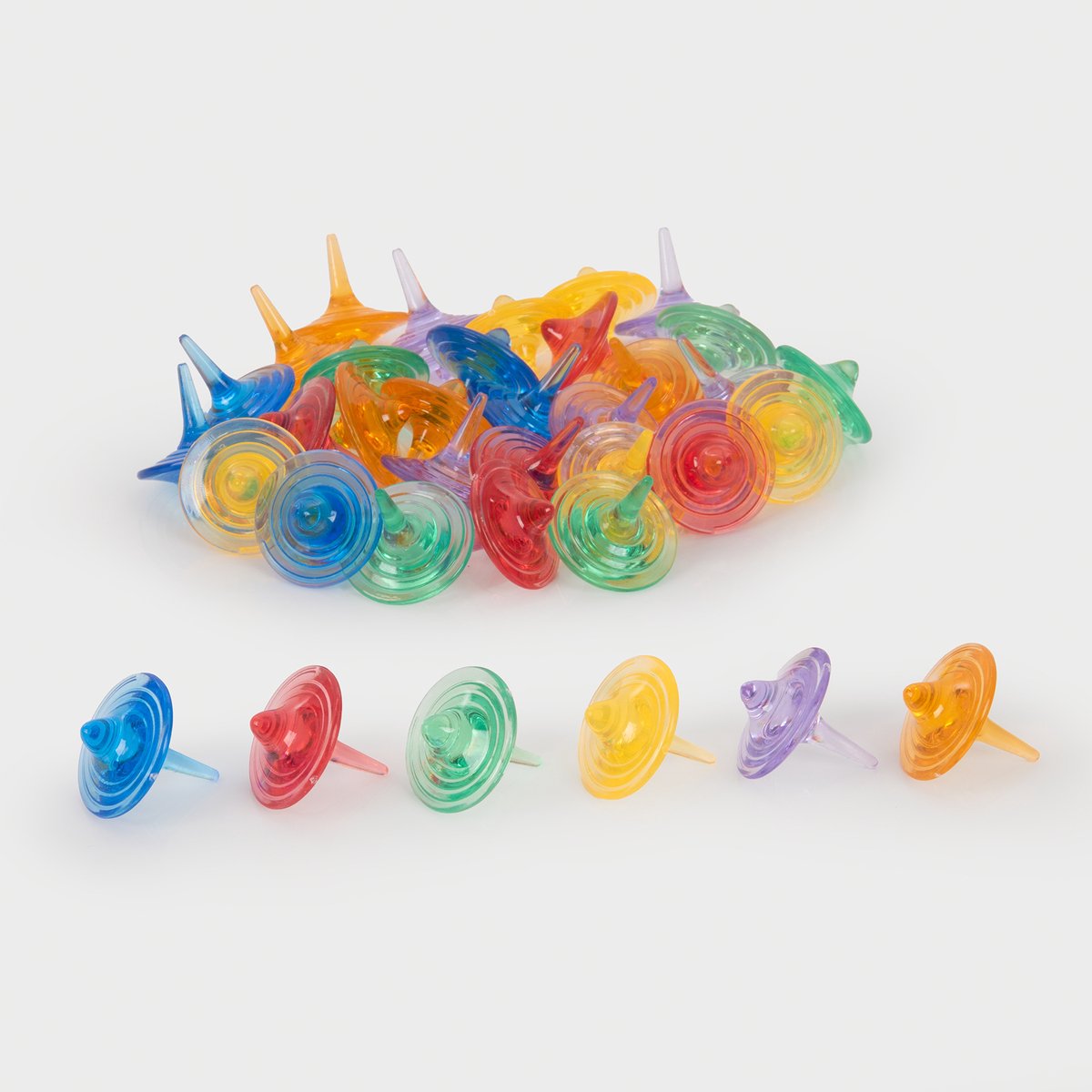 Spinner colorati Tickit ® trasparenti - confezione da 36