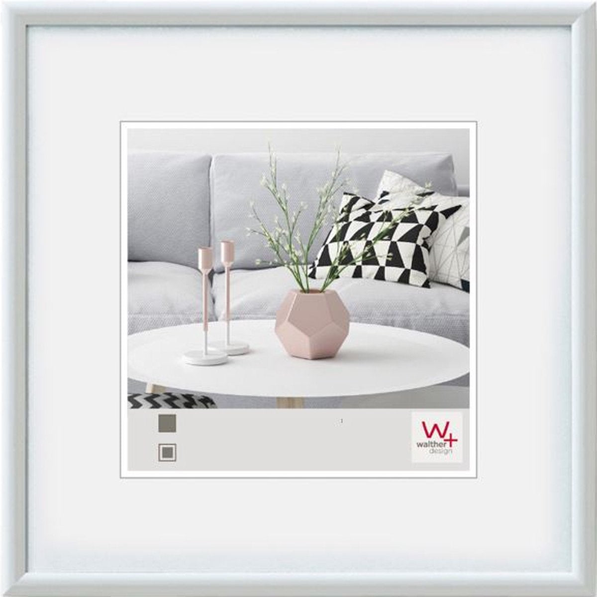 Walther galeria - cornice in plastica - misura foto 40x40 cm - bianco
