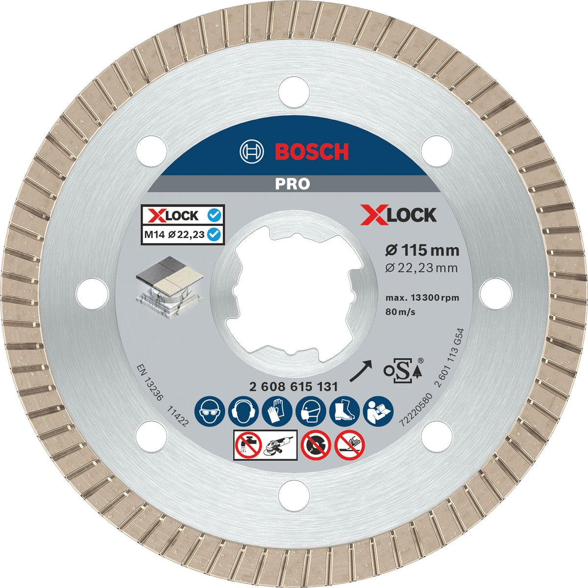 Accessori Bosch 2608615131 disco da taglio diamantato x-lock 115 mm diametro 115 mm 1 pezzo(i)