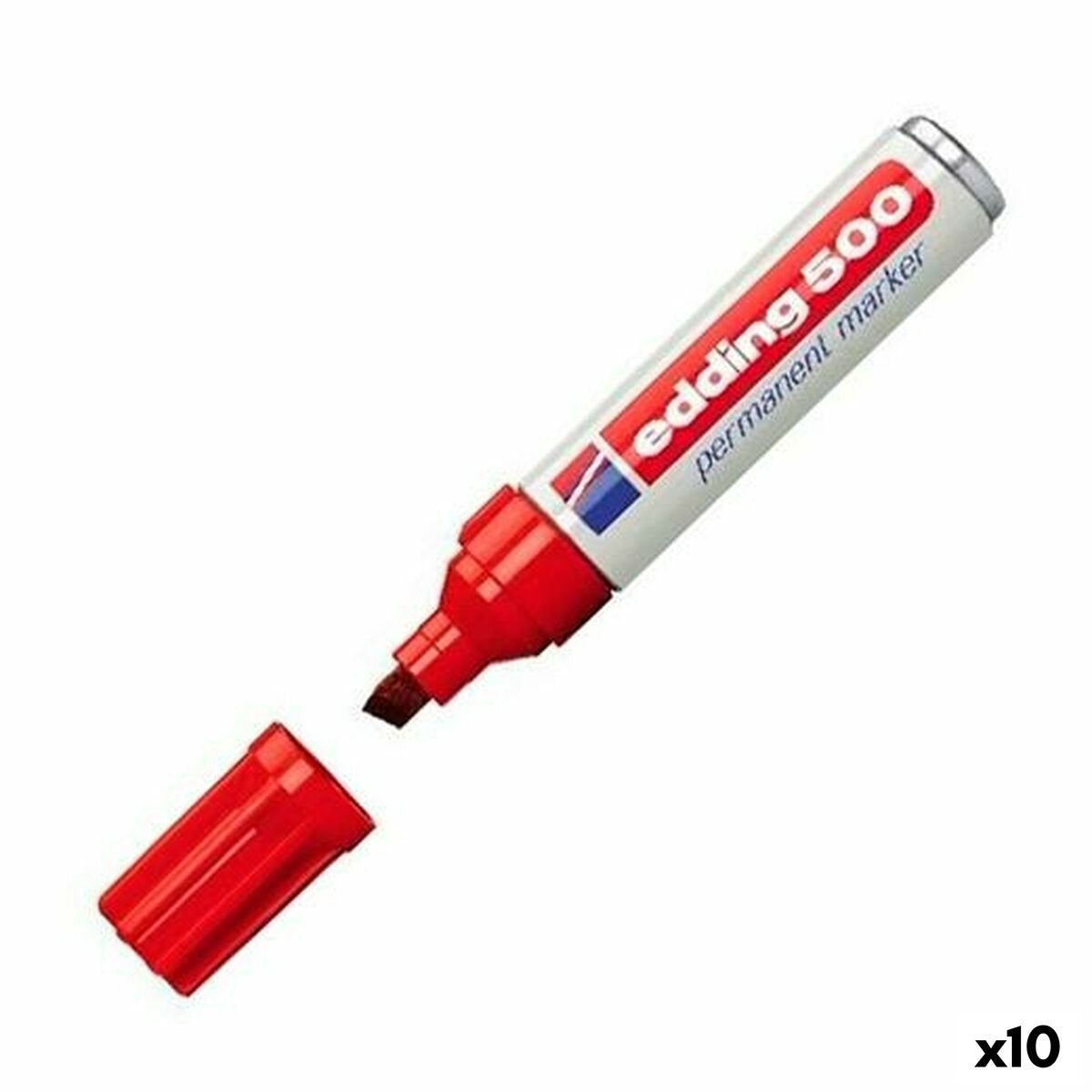 Pennarello Edding 500 diagonale rosso 2-7mm - 10 pezzi
