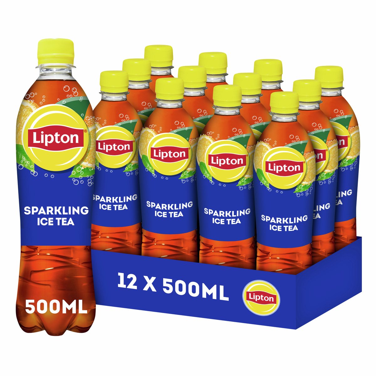 Bottiglia frizzante per tè freddo Lipton - originale - a basso contenuto calorico - 12 x 500 ml - confezione risparmio