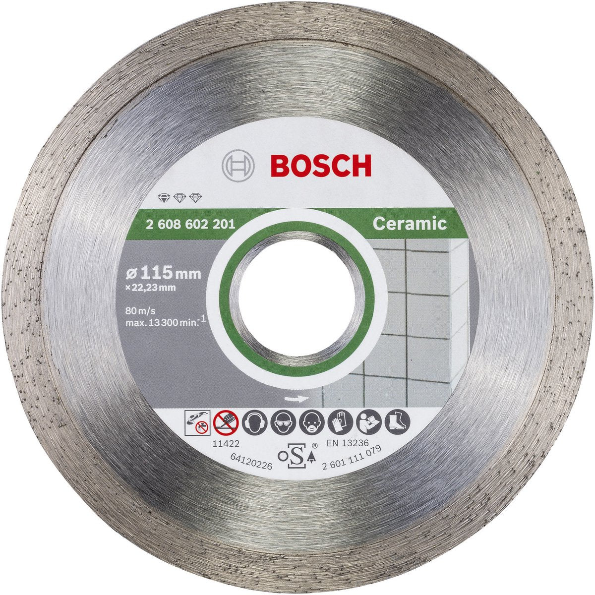 Bosch - disco de corte de diamante estándar para cerámica 115 x 22,23 x 1,6 x 7 mm