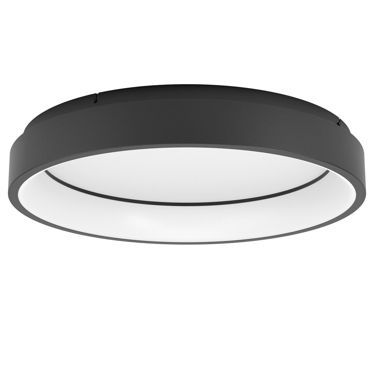 Eglo connect.z marghera-z smart plafondlamp - ø 60 cm - zwart wit - instelbaar rgb wit licht - dimbaar - zigbee