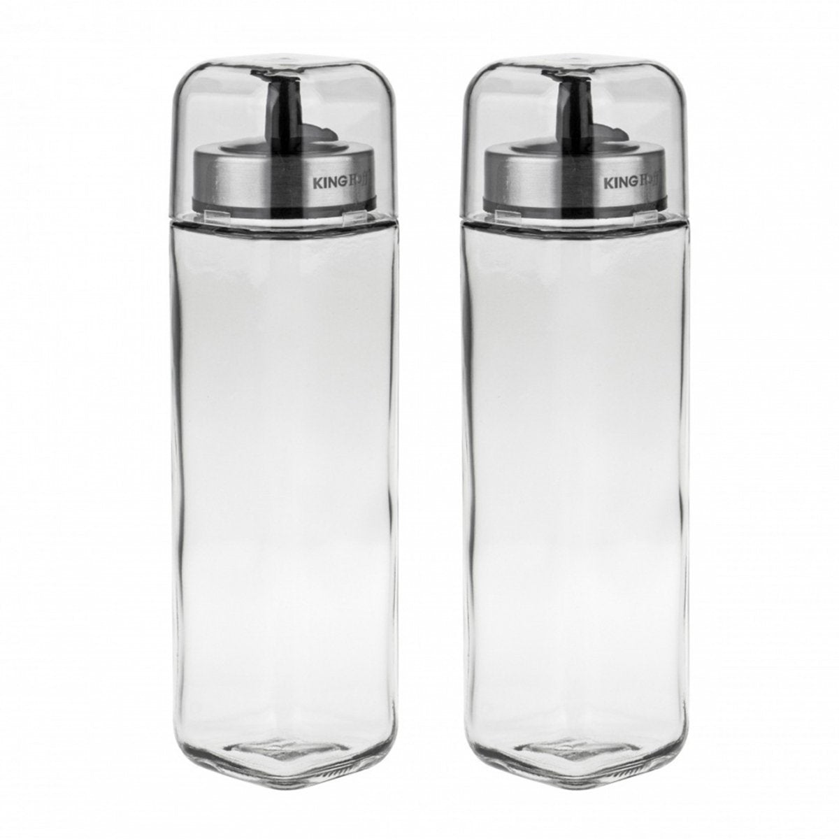 Kinghoff - Set bottiglie per olio e aceto - Bottiglie in vetro - 270 ml - Ecologiche